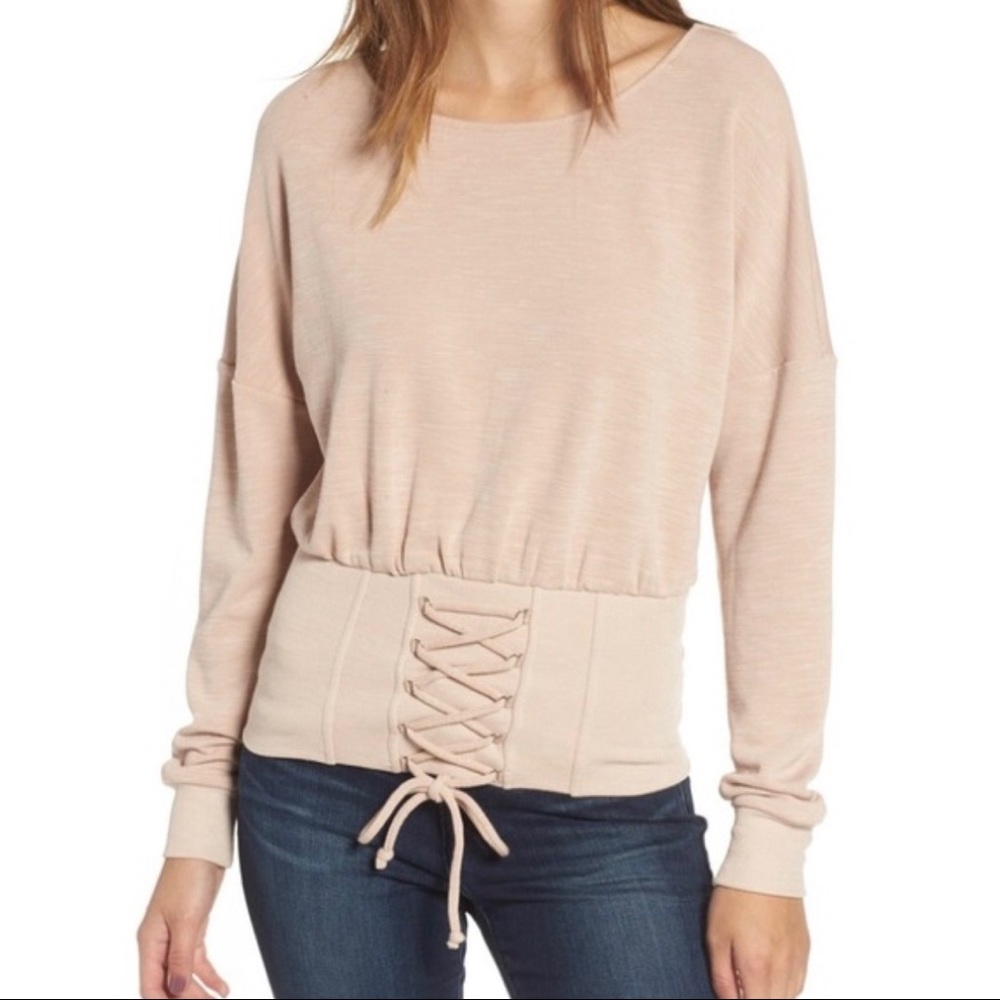 NEW socialite blush pink corset sweatshirt XS